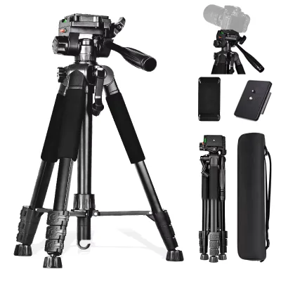 Aluminum Alloy Camera Heavy Duty Professional Tripod Phone Tripod for Video Recording Photo Vlog