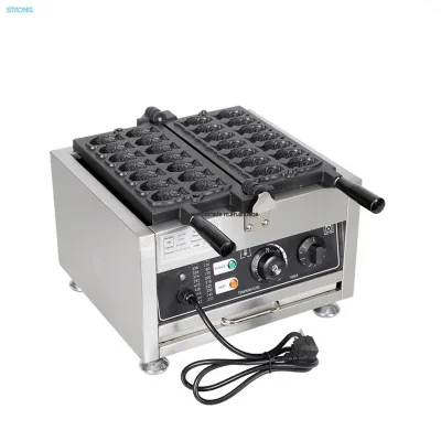 New Mini 14-Piece Electric Taiyaki Maker Japanese-Style Fish-Shaped Waffle Cone/Fish Cake/Bread Snack Machine Easy Operate
