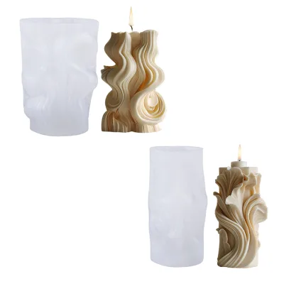 New Design European Style Wholesale Silicone Candles Mold Bulk Custom Logo Home Decoration Candle DIY Handmade Mould for Party