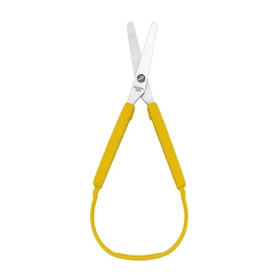 Loop Scissors Yellow Grip Self-Opening Scissors Adaptive Cutting Scissors for Needlework DIY Craft Sewing Tool