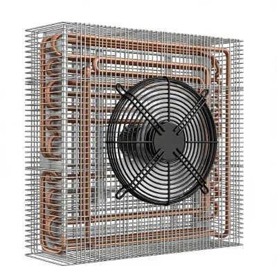 4.76mm 6.35mm 8mm Bundy Tube Steel Wire on Tube Condenser Water Dispenser Condenser with Fan Cover