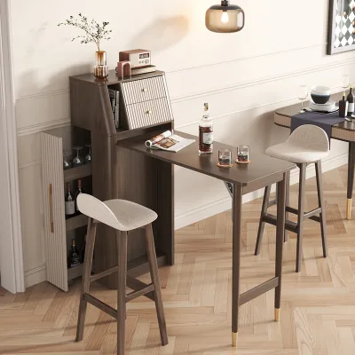 Living Room Modern Solid Wood Feet Foldable Bar Table Furniture Home Bar Cabinet