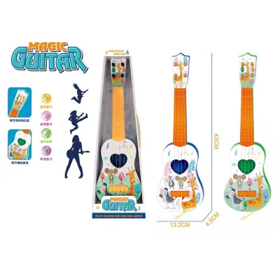 School Education Puzzle Musical Instrument Toys Cartoon Wood Grain Guitar Toys Children for Kids Display BOX 72 Learn Study Home