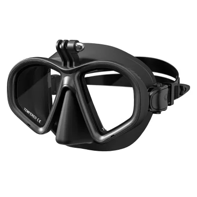 ZJFIT New Design Anti Fog Diving Goggles Freediving Gear Low Volume Scuba Diving Masks with Dive Flashlight