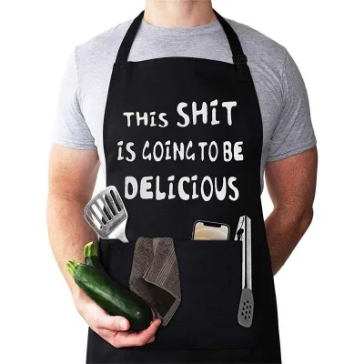 Polyester Unisex Neck Adjustable Apron Restaurant Chef Waiter Barber Bar Uniform Apron Custom Logo