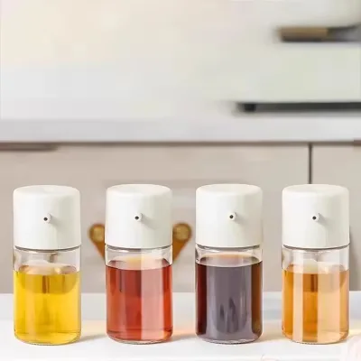 New Style Round Glass Spice Containers Empty Plastic Kitchen Spice Jars Glass Seasoning Bottles