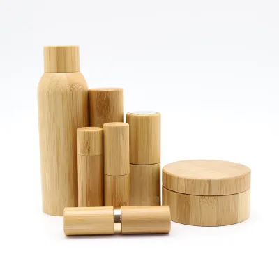 Migpack Biodegradable Wooden Cream Bottles Natural Luxury Bamboo Cup Cosmetic Containers Packaging
