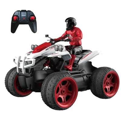 1/14th Electric Beach Motorcycle Toys 2.4GHz Remote Control 4wheels Spray Sandbeach Motorbike with Lights