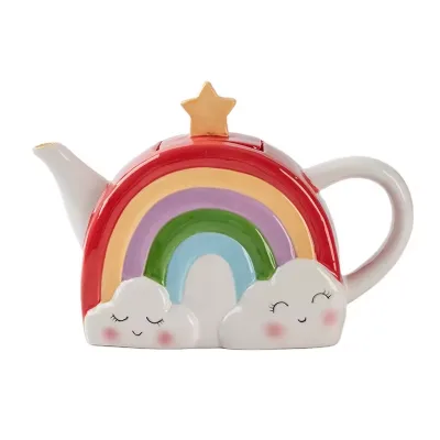 Hand Painted Rainbow Ceramic Teapots, 20oz, Custom Accept