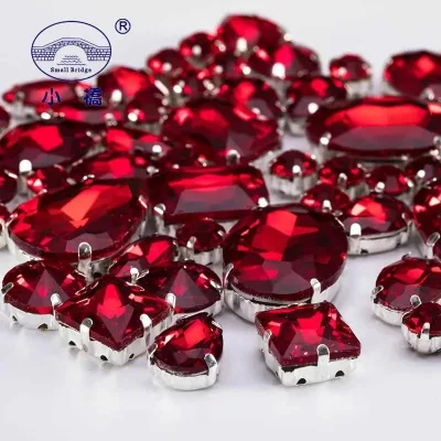 Siam Crystal Rhinestones With Claw Glass Stones for Clothes Decoration Colored Flatback Sew on Rhinestones