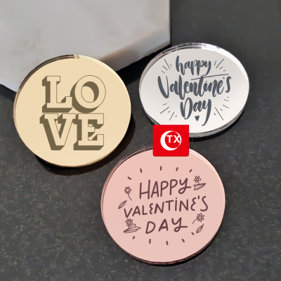 Custom Size logo Happy Valentine's Day Acrylic Cake Card Insertion LOVE Cake Plugin Valentine's Day Cupcake Decoration Toppers