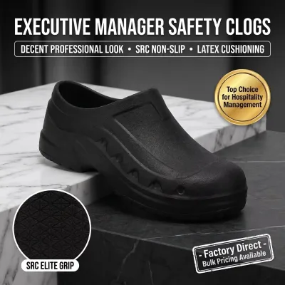 SRC Latex Insole Matte Black Hotel Service Work Shoes Non-Slip Lightweight Breathable Manager Supervisor Men Women Comfort