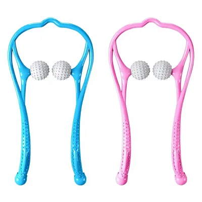 U-shaped Cervical Massager Manual Neck Clamp Shoulder Neck Kneading Device Massage Roller Stick Handheld Health Massage