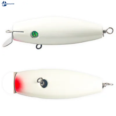 Wood Popper Lure With Metal Lip 3D Eyes Floating Topwater Hard Pencil Bait Saltwater Freshwater Bass Fishing Tackle