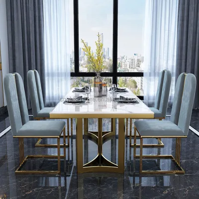 Luxury Dinning Table Set Dining Room Furniture Marble Table Dining Chair Room Furniture 6 Chair Dining Table Set