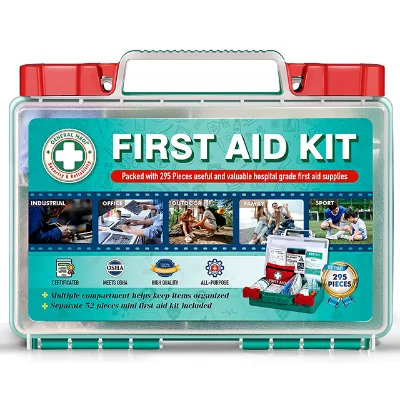 Customized Design Hot Sale 295 Pieces First Aid Kit Plastic Box Storage Container Medical Kit for School Workplace