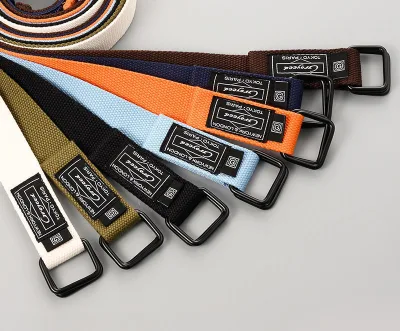 Custom logo Men Braided Fabric Woven Stretch Capri Pants Belts for Casual Wear