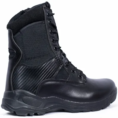 Lace Up Outdoor Working Boots Breathable Fabric Anti Slip Rubber Sole For Outside Field Use