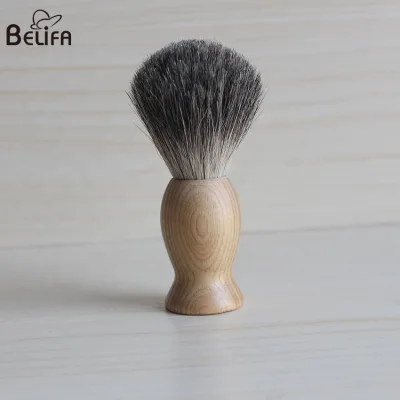 Belifa Custom logo Private Label Wholesale  Barber Shave Wooden Handle Pure Natural Badger Hair Shaving Brush Mens