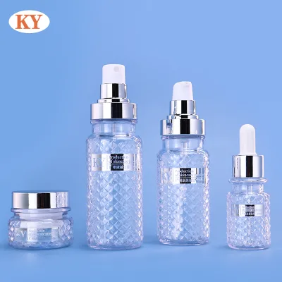 60ml High-grade Rhombic Lattice Lotion Bottle Plastic Cosmetics Travel Separate Bottle PETG Thick Wall Spray Bottle