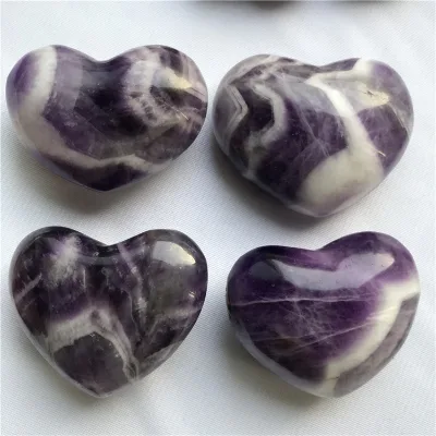 Wholesale Natural Dream Amethyst Crystal Heart Shaped Healing Quartz Hearts for Decoration
