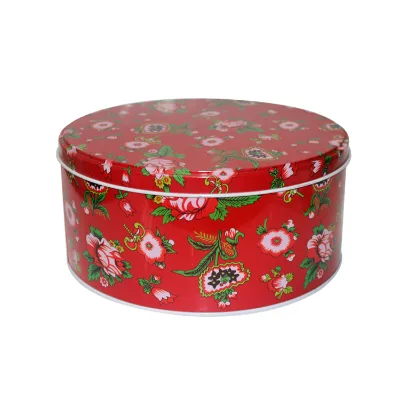 Custom Arabesque Round Cookie Tin Boxes Factory Cheap Biscuit Tin Can