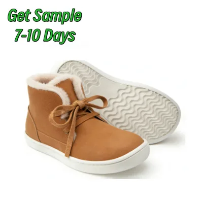 Warm Plush Linings Barefoot Boots Winter Non Slip Soft Sole Toddler Ankle Boots