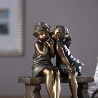 New Copper Casting Small Character Resin Craft Indoor Exhibition Hall Sculpture Art Ornament