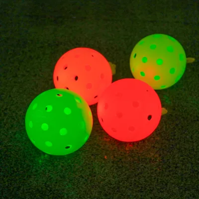 Luminous LED Pickleball Balls for Indoor Outdoor Entertainment Training Variety of Colors Red Green Blue Pink Tangerine Yellow