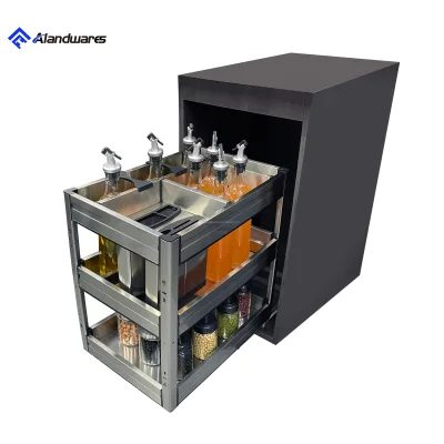 Customizable Large Capacity Corner 201 Stainless Steel Spice Racks Modern Design Eco-Friendly Multi-Function Kitchen Storage