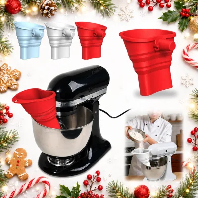 Newest Christmas Baking Essentials No-mess Flour Funnel KitchenAid 4.5-50T Mixer Anti-slip Mat Mixing Head Storage
