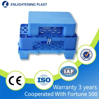 Durable Mini Plastic Pallet with Interlocking Modular Design and Raised Base for Offset Printing Machine and Warehouse Use