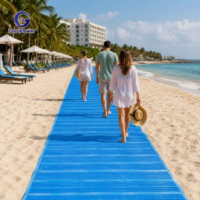 Heavy Duty Beach Sand Ground Paving Mat Anti-Sinking HDPE Sand Surface Mat for Public Beach Tourist Zone Wheeled Equipment
