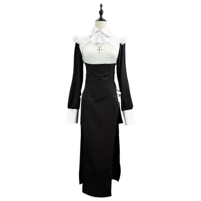 Large Size Cosplay Nun Costume Sexy Cross-Dressing Nurse Halloween Maid Robe Popular Live Broadcast Dress Tight Tight Echo