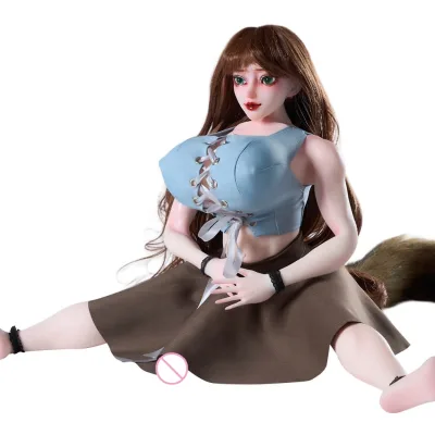 Hentai Shemale Anime Doll with Built-in Skeleton Futa Sex Doll with Big Dildo Transgender Anime Figure for Masturbation