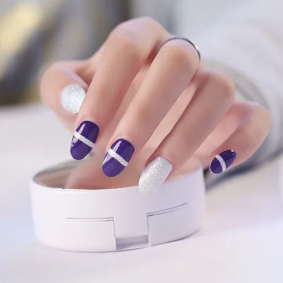 High quality 14 tips glitter nail stickers Nail stickers anime