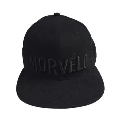 Unisex Sports Summer Cap Black & Black Flat-Billed Snapback with Embroidered Letter Hip Hop Style for Outdoor Travel