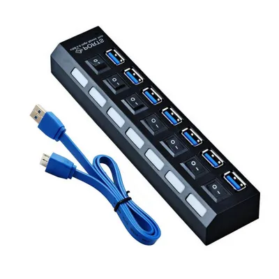 Individual LED Indicator Switches 5V Micro 5 Port USB 3.0 Hub with for and Type-C for Macbook PC Laptop in Stock