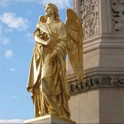 Factory Casting Garden Metal Copper Holy Archangel Bronze Gold Angel Statue