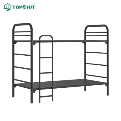 TOPOHUT Adults Anti-Corrosion Coating Steel Dormitory Bunk Beds Municipal Engineering Metal Bunk Bed Frame Commercial Furniture