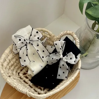 New Product Socks Bow Accessories with Polka Dots Women's Mid-calf Socks Thin Socks
