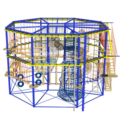 HAPPY BABY Rope Course Indoor and Outdoor Theme Park Adventure Land  Exciting Rope Obstacle Course