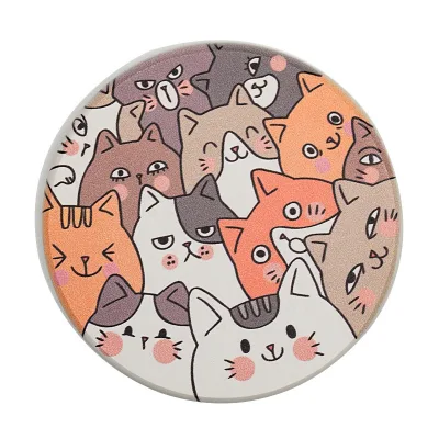 Quickly Dry Diatom Coaster Absorbent Stone Coasters Non Slip Diatomite Cup Coaster Set
