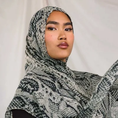 Modal Double Side Print Bohemian Style Muslim Lady Islamic Hijab Shawls Wholesale Fashion Soft Cotton Ethnic Marble Print Hijab
