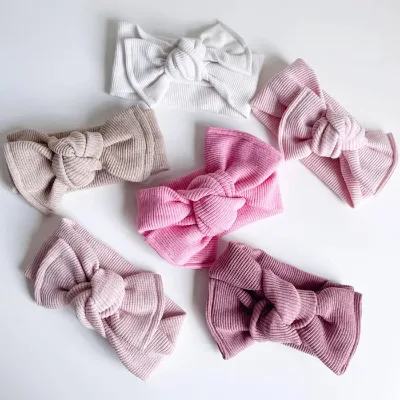 Soft Cute Top Knot Oversized Double Layer Baby Bow Headband for Gift Newborn