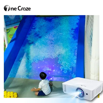 Indoor Soft Playground Interactive Slide with Projector Games & AR 4200 Lumen Brightness IR Camera Sensors for Adults & Children