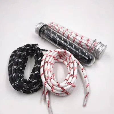 Individual Package Shoe Lace Black&white&red Round Polyester Rope Shoe Laces/shoelaces