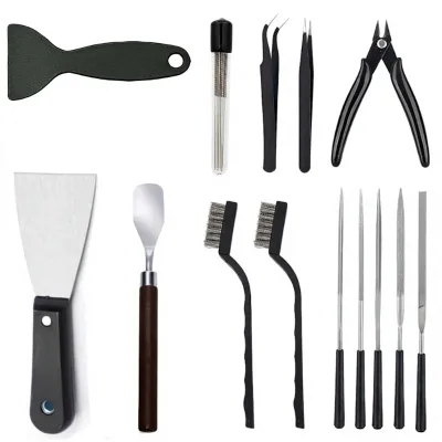 Black 23-Piece Cross-Border 3D Printer Tool Kit Metal Plastic Components Including Nozzle Cleaning Needles Model-Removal Tools
