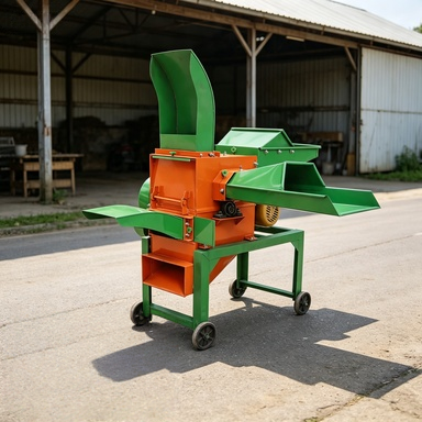 High Quality Farm Use Portable Chaff Cutter Straw Shredder Machine High Movable Wheels Safe Feeding Inlet Wet/Dry Material