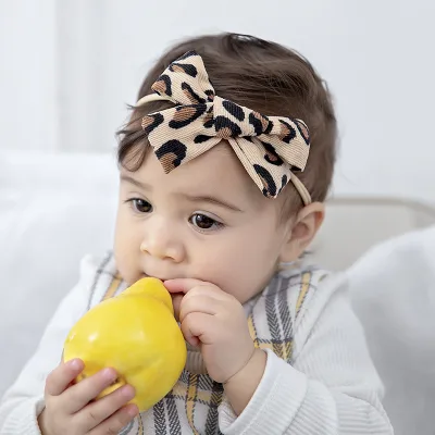 Kid Headband Kids Kid and Bowknot Leopard Hairbands Elastic Kids Headband